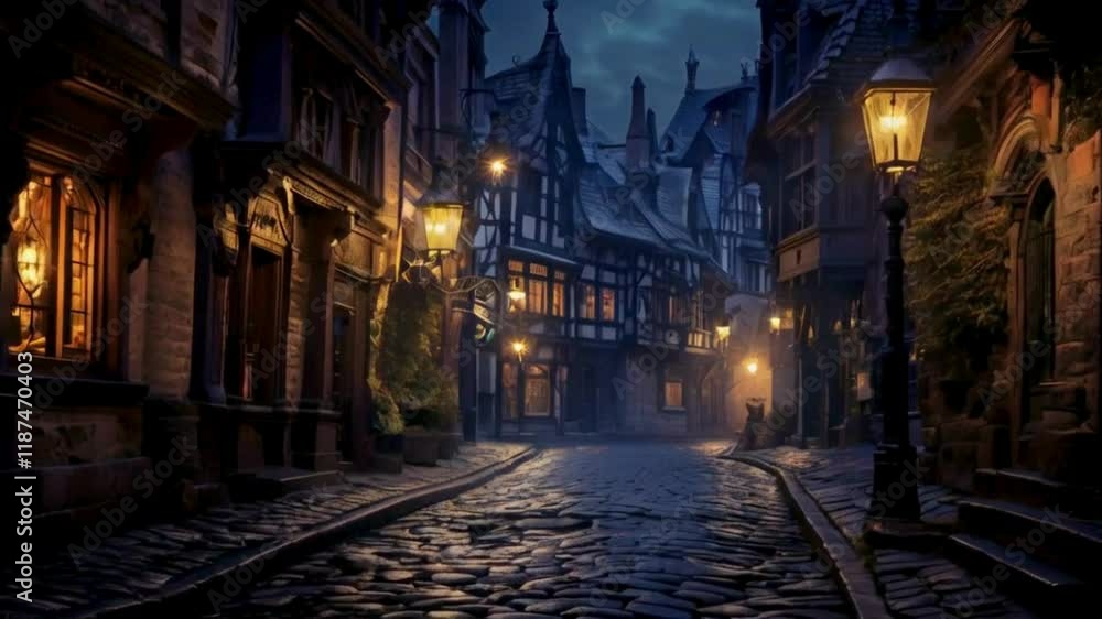 old town street in night old town street in night