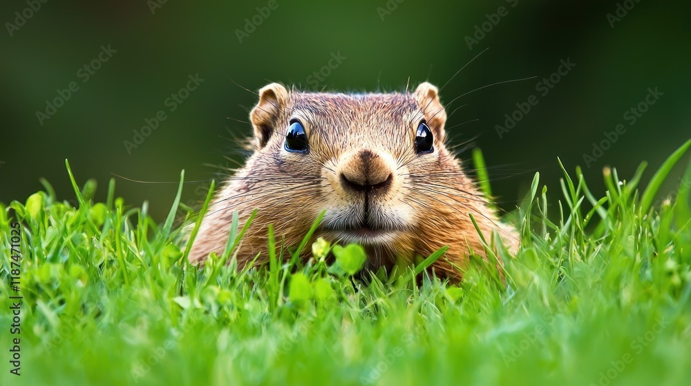 Curious squirrel peeking through grass natural habitat wildlife photography close-up view Curious squirrel peeking through grass natural habitat wildlife photography close-up view
