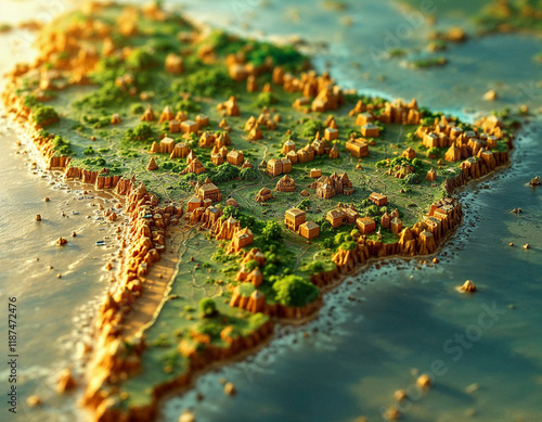 A 3d brazil map