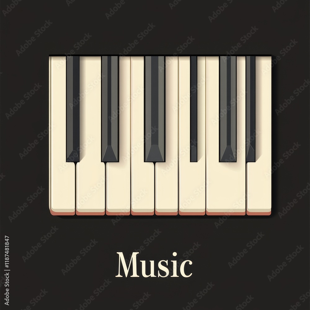 Fototapeta premium A modern illustration of a jazz music festival poster background template with a music piano keyboard, ideal for use as a poster element or icon.