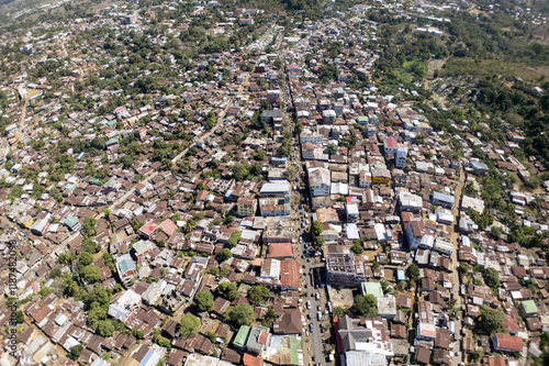 Hell Ville, the capital of the island of Nosy Be. Madagascar. Aerial view. photo