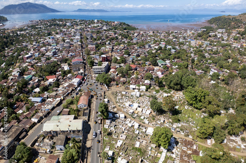 Hell Ville, the capital of the island of Nosy Be. Madagascar. Aerial view. photo