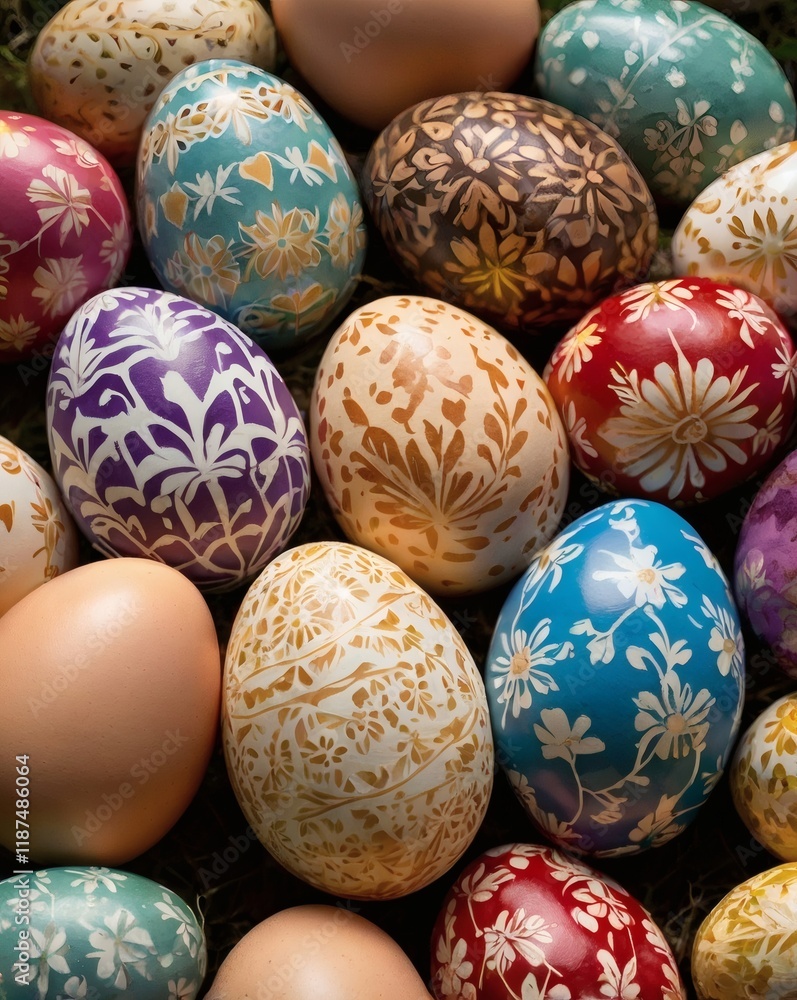 A pile of Easter eggs A pile of Easter eggs