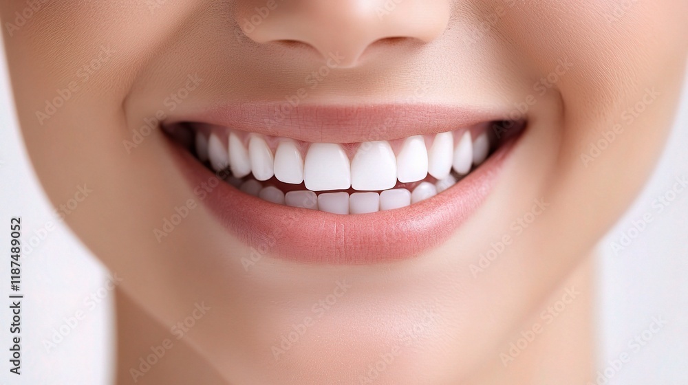 Obraz premium Close-Up of a Young Woman with a Bright and Engaging Smile