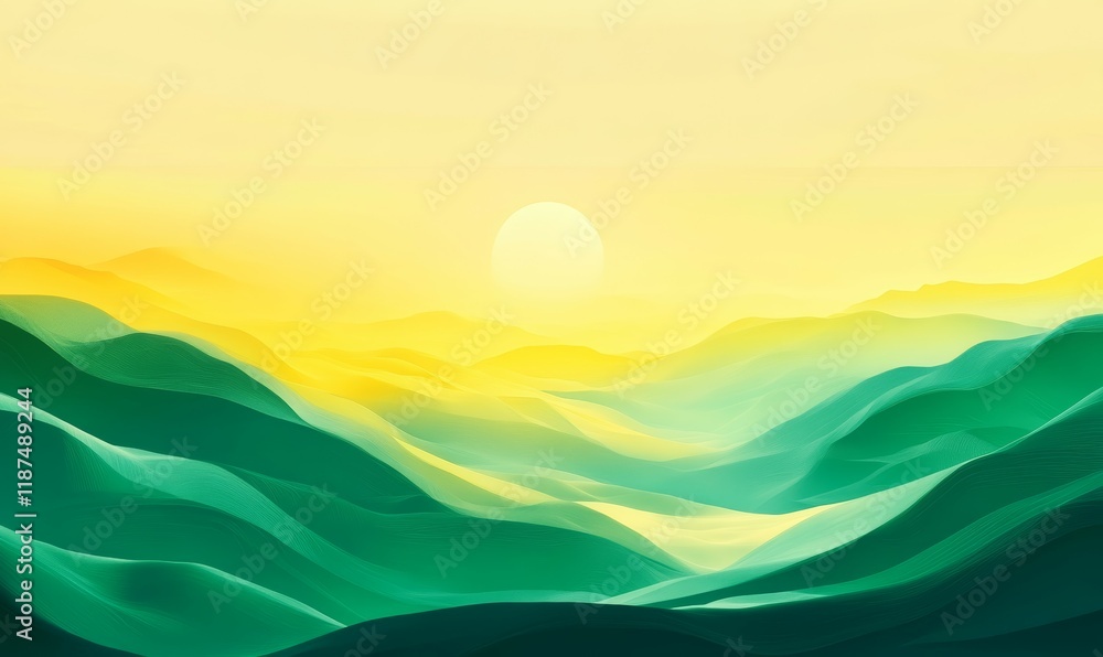 futuristic landscape with abstract yellow and green gradient sky, landscape, modern, gradient futuristic landscape with abstract yellow and green gradient sky, landscape, modern, gradient