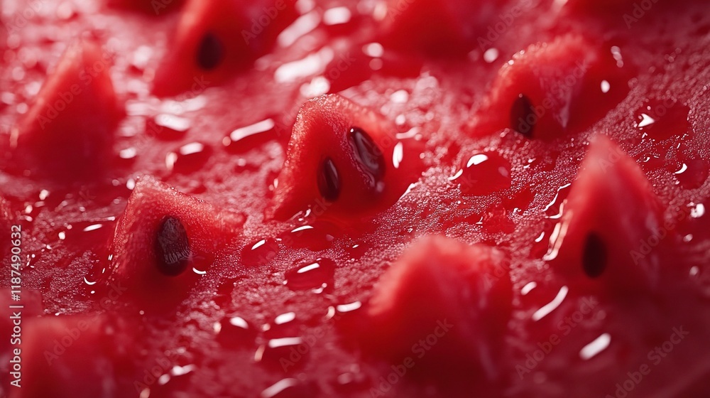 Watermelon Refreshment: Close-up view of juicy watermelon slices, glistening with droplets of water, creating a vibrant and refreshing image. Watermelon Refreshment: Close-up view of juicy watermelon slices, glistening with droplets of water, creating a vibrant and refreshing image.