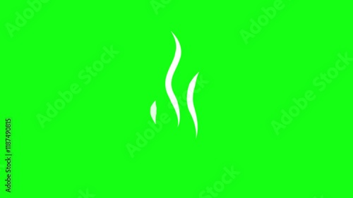 straight and curved smoke icon animated hot smoke icon coffee cup tea 2d 4k looping animated green screen