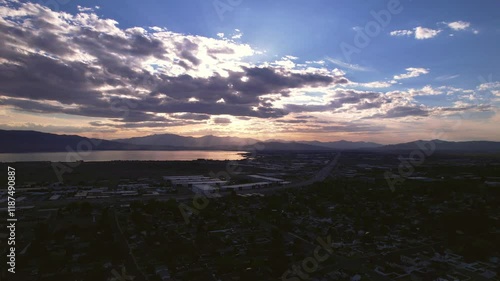 atardecer en el lago de utah