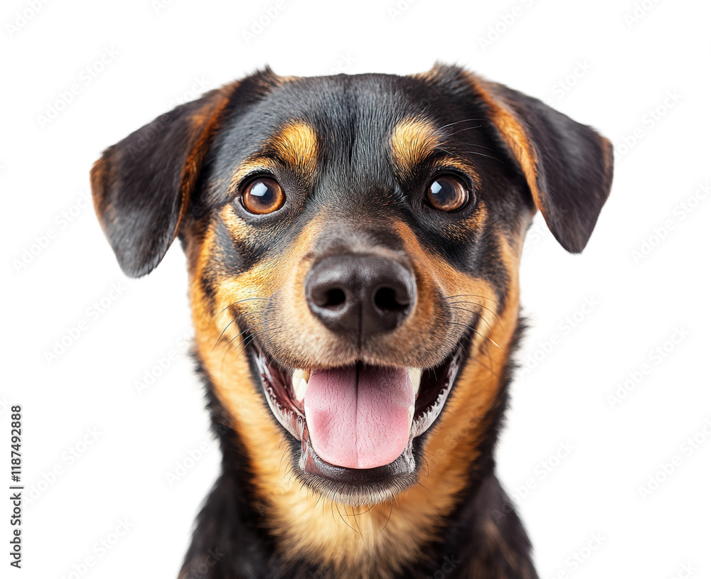 Happy dog selfie on high fidelity playful environment close-up perspective isolated on transparent background png Happy dog selfie on high fidelity playful environment close-up perspective isolated on transparent background png