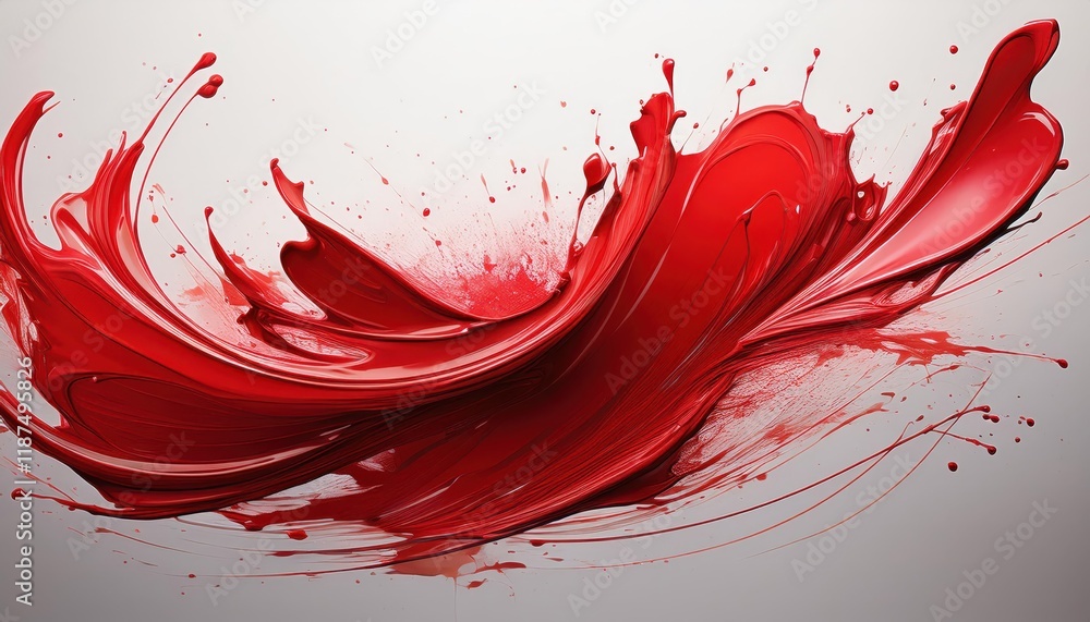 Vibrant Red Paint Splash Energetically Illuminating an Empty Canvas, Capturing the Explosive Power of Artistic Expression in a Single Moment. Vibrant Red Paint Splash Energetically Illuminating an Empty Canvas, Capturing the Explosive Power of Artistic Expression in a Single Moment.