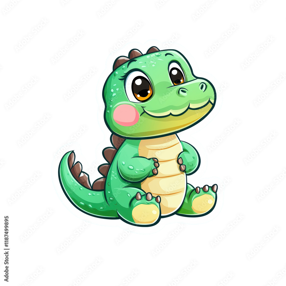 Fototapeta premium Cute Cartoon Dinosaur Character for Kids