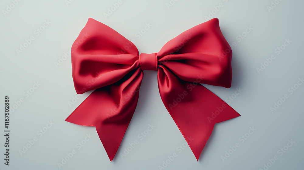 Stylish red ribbon bow isolated on white background for decor. ai generative. Brightshade. Illustration Stylish red ribbon bow isolated on white background for decor. ai generative. Brightshade. Illustration