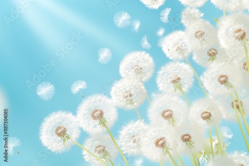 A dandelions in a sea of golden-yellow flowers. Generative AI