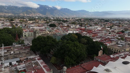 flying counter clockwise around the Zocalo of Oaxaca Mexico photo