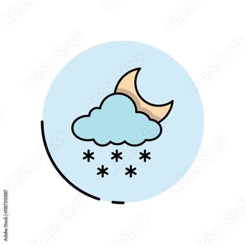 Night Snow Flurries vector icon