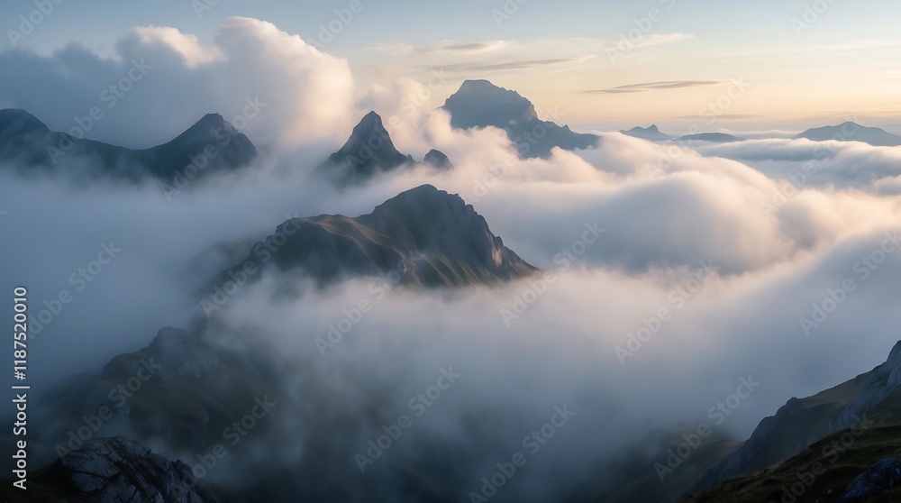 Majestic Sunrise over the Misty Mountains Majestic Sunrise over the Misty Mountains