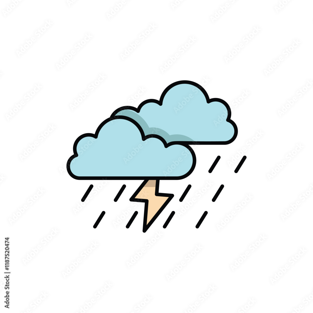 Thunderstorm vector icon