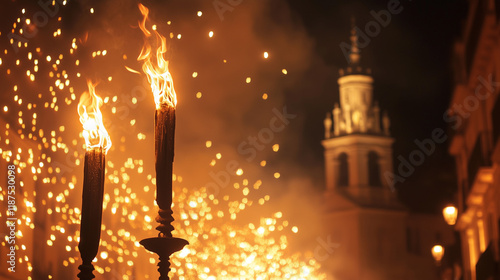 Procesión de nazarenos en semana santa en el sur de españa como Andalucia o Murcia Sevilla photo