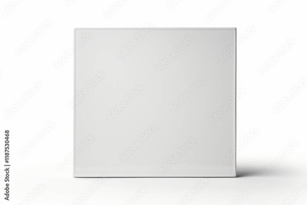Minimalist white box on a plain background highlights simplicity and design aesthetics in an artistic setting Minimalist white box on a plain background highlights simplicity and design aesthetics in an artistic setting