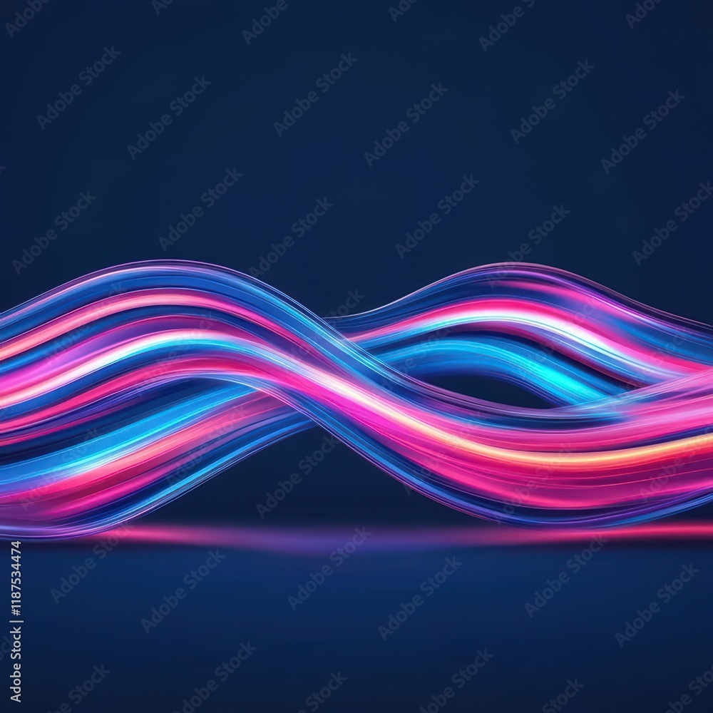 A vibrant, flowing wave of neon colors in blue and pink against a dark background, creating a dynamic and modern visual effect. A vibrant, flowing wave of neon colors in blue and pink against a dark background, creating a dynamic and modern visual effect.