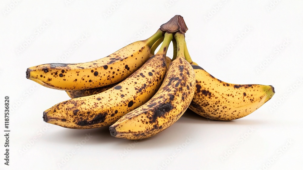 Isolated Ripe Bananas on a White Background for Food Photography Isolated Ripe Bananas on a White Background for Food Photography