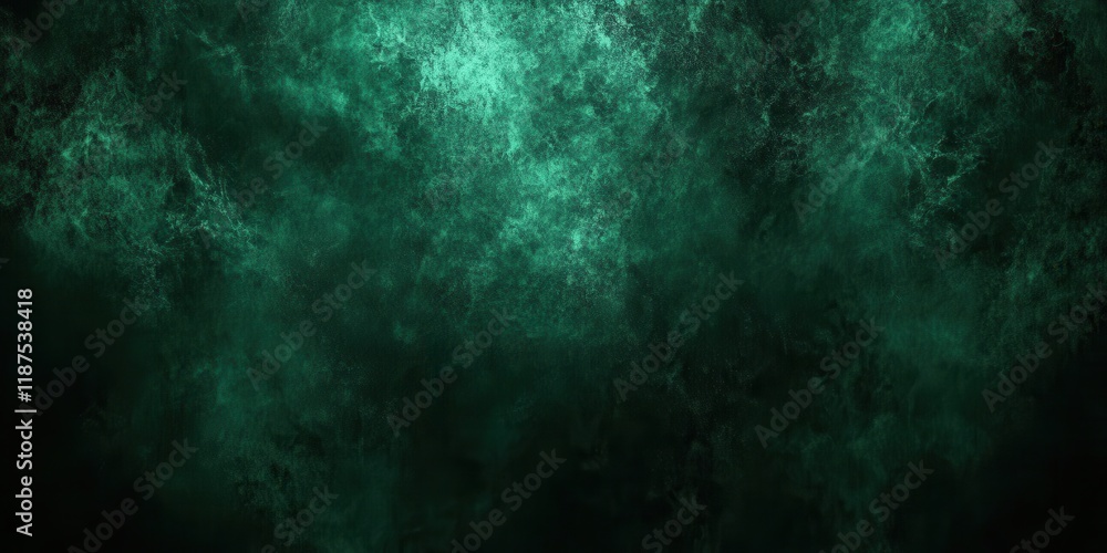 Fototapeta premium Elegant dark emerald green background with black shadow border and old vintage grunge texture design 