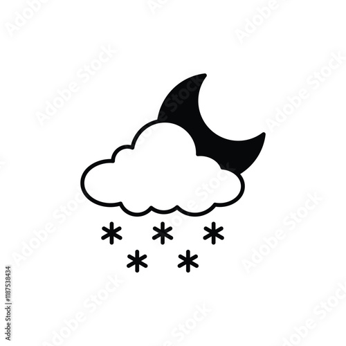 Night Snow Flurries vector icon