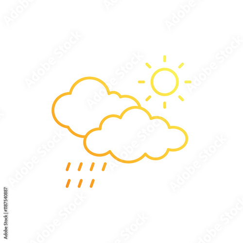 Drizzle With Sun  vector icon