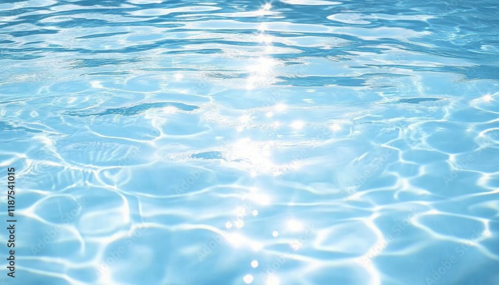 Sunlight Gleaming On Clear Blue Pool Water Sunlight Gleaming On Clear Blue Pool Water