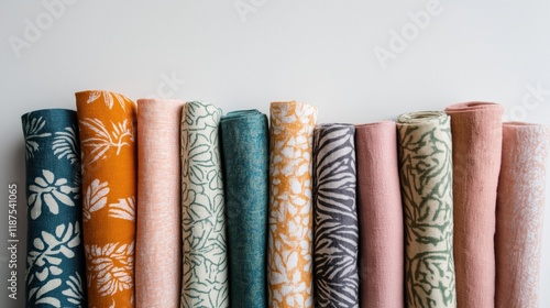 Colorful rolled sarongs - vibrant textile design for fashion and decor photo