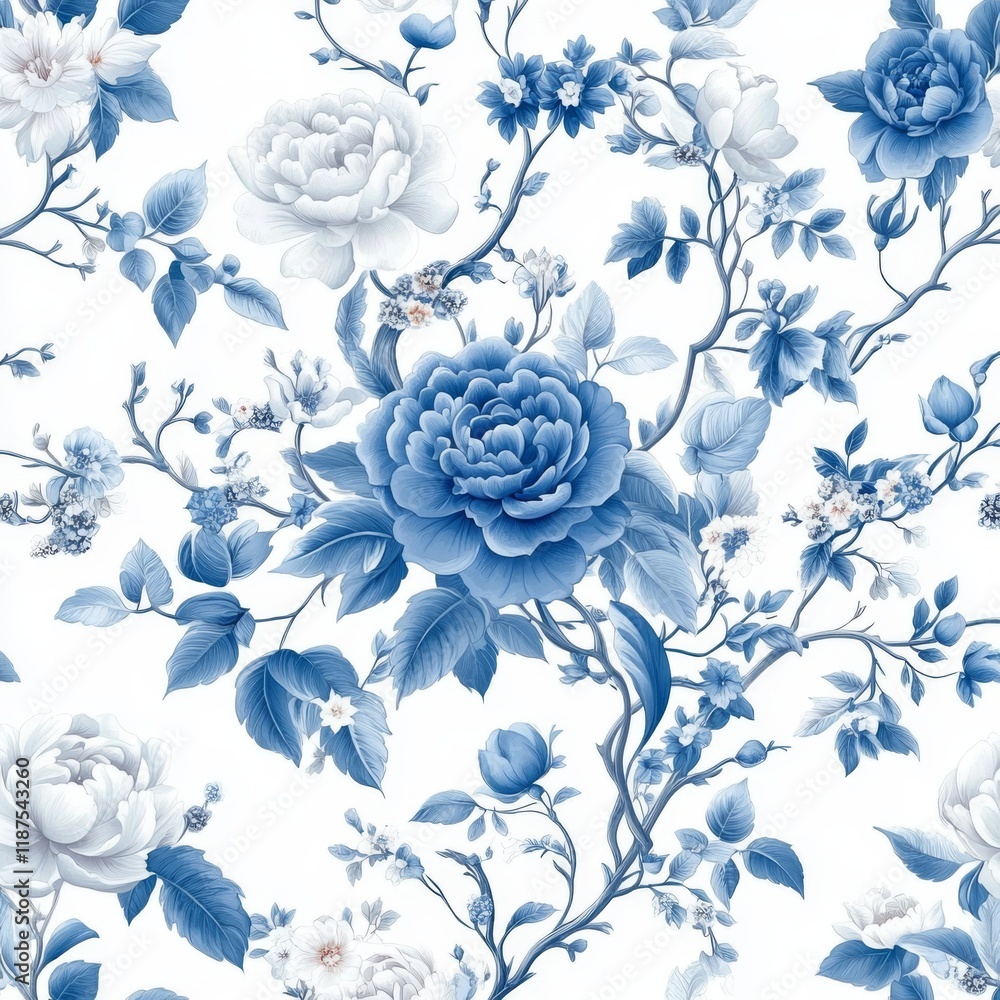 Fototapeta premium A modern design of grey flowers on a seamless white background