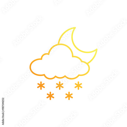 Night Snow Flurries vector icon