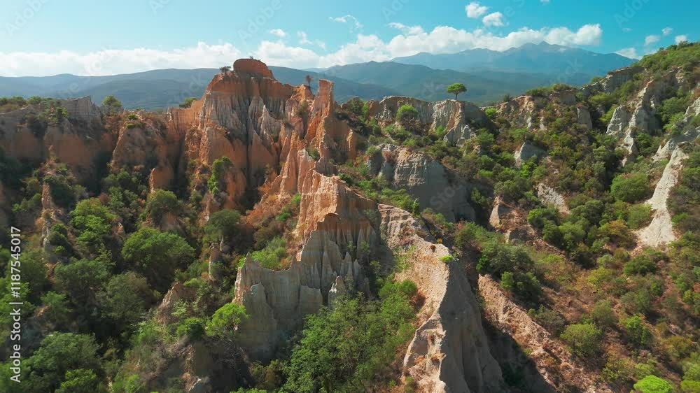 Les Orgues Ille sur Tet, geological site in Pyrenees Orientales, France Les Orgues Ille sur Tet, geological site in Pyrenees Orientales, France