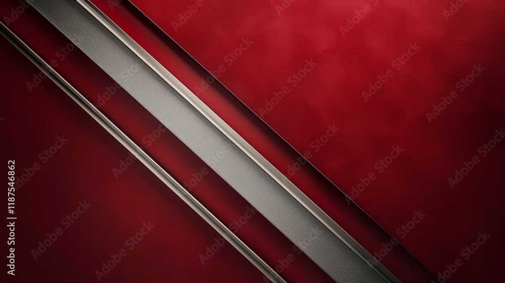 Fototapeta premium Abstract Red and Silver Diagonal Stripes Wallpaper