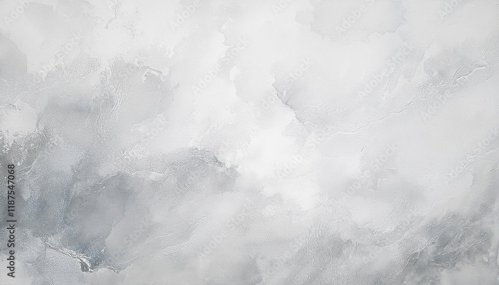 Fototapeta premium Stunning White Watercolor Painting with Cloudy Distressed Texture and Marbled Grunge Embracing a Soft Gray Palette, Showcasing a Dreamy Atmosphere with Depth and Layers