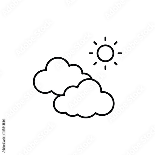 Sun with Clouds vector icon