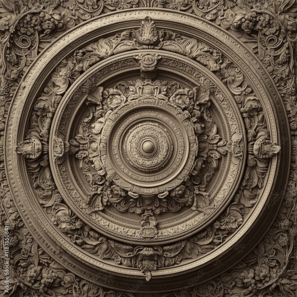 Obraz premium A gold-toned vintage wallpaper pattern in a modern illustration, isolated