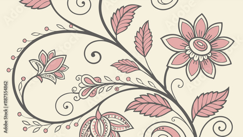 Pattern classic vintage wallpaper intricate floral motifs