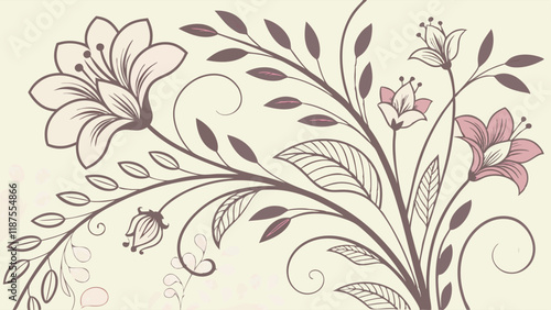 Pattern classic vintage wallpaper intricate floral motifs