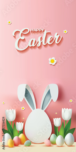 Easter celebration. Easter egg background. Easter. Happy Easter. Easter Egg. Happy easter card. Easter rabbit. Easter background card. Easter Illustration. Easter poster. Happy Easter Greeting. Ears