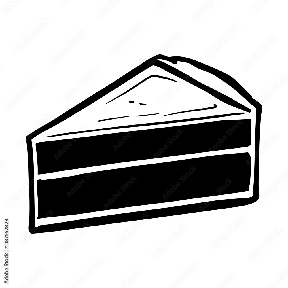 Monochrome Black Part of Cake Logo on White Background, Flat Vector Illustration Monochrome Black Part of Cake Logo on White Background, Flat Vector Illustration