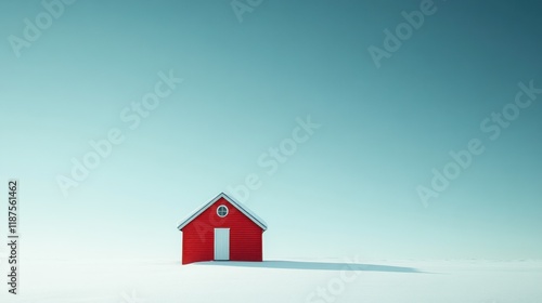 Wallpaper Mural Small red house in snowy landscape. Torontodigital.ca