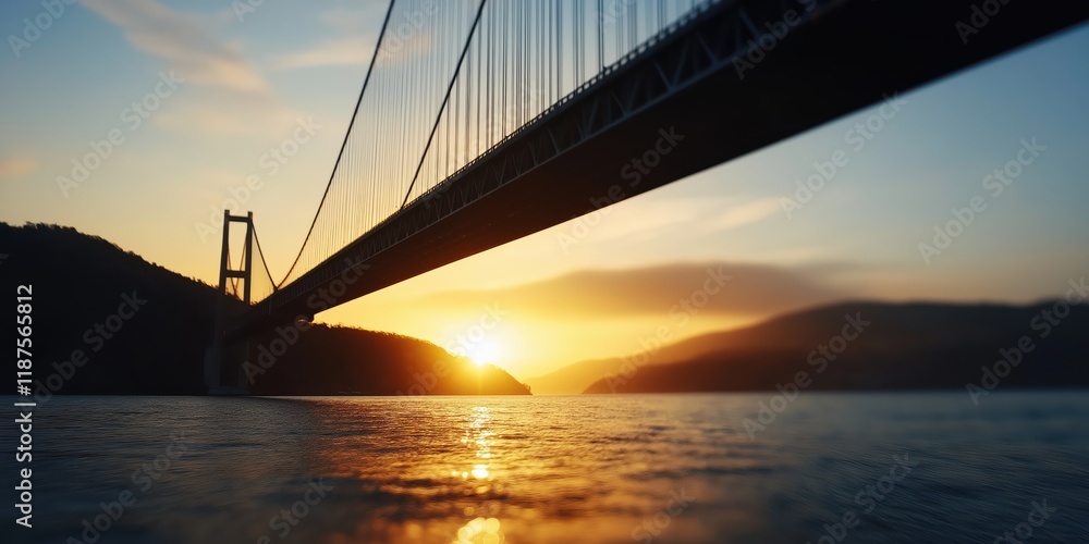 The silhouette of a grand bridge spans over calm waters, beautifully illuminated by the warm hues of a breathtaking sunset, symbolizing connection and tranquility. The silhouette of a grand bridge spans over calm waters, beautifully illuminated by the warm hues of a breathtaking sunset, symbolizing connection and tranquility.