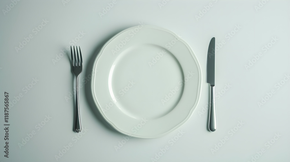 knife and fork on a plate knife and fork on a plate