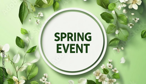 Wallpaper Mural Spring event banner with white floral theme Torontodigital.ca
