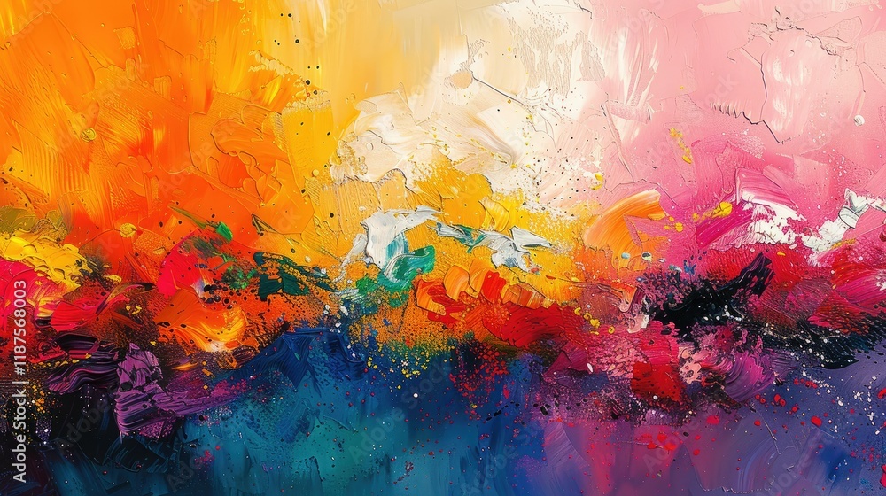 Vibrant Abstract Painting Colorful Texture Strokes Vibrant Abstract Painting Colorful Texture Strokes