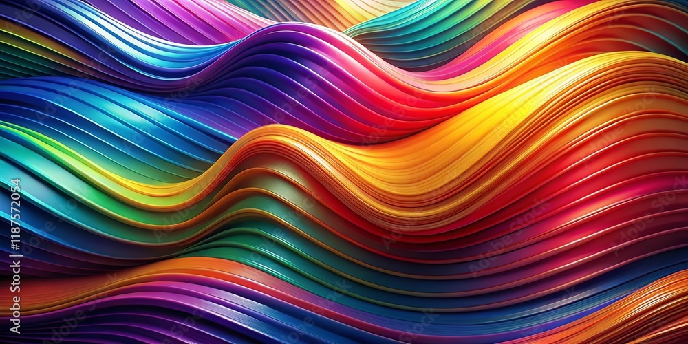 Abstract Multicolor Geometric Wave Background - Stock Photo Abstract Multicolor Geometric Wave Background - Stock Photo