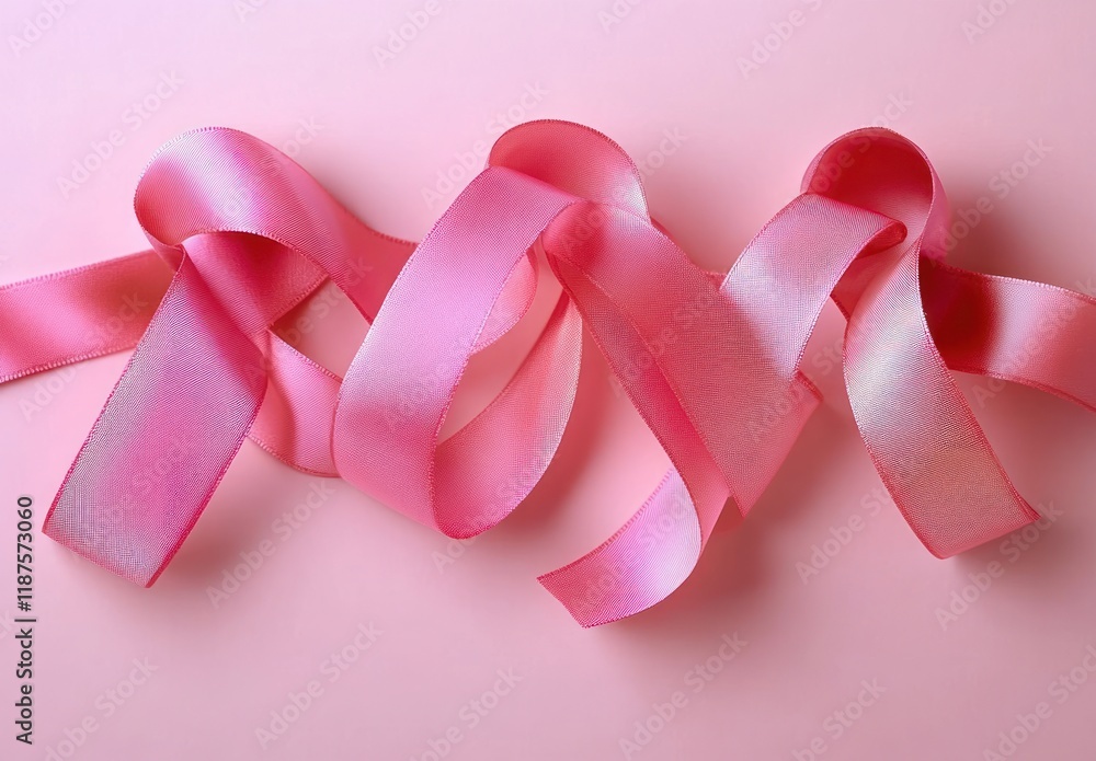 Three Pink Ribbons for Breast Cancer Awareness Month and World Cancer Day Copy Space Flyer Template Three Pink Ribbons for Breast Cancer Awareness Month and World Cancer Day Copy Space Flyer Template