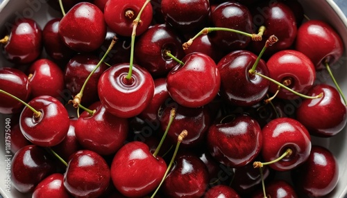 Wallpaper Mural Fresh Cherries in a Bowl, Ready to Enjoy Torontodigital.ca