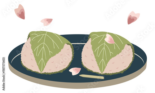 桜餅のイラスト